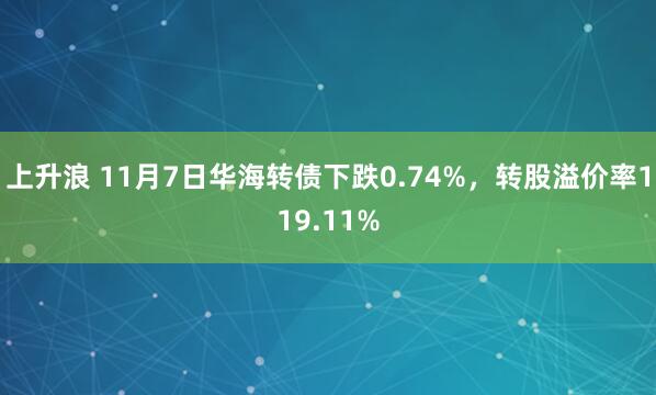 上升浪 11月7日华海转债下跌0.74%，转股溢价率119.11%